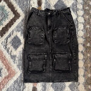 Fashion Nova Denim Cargo Skirt